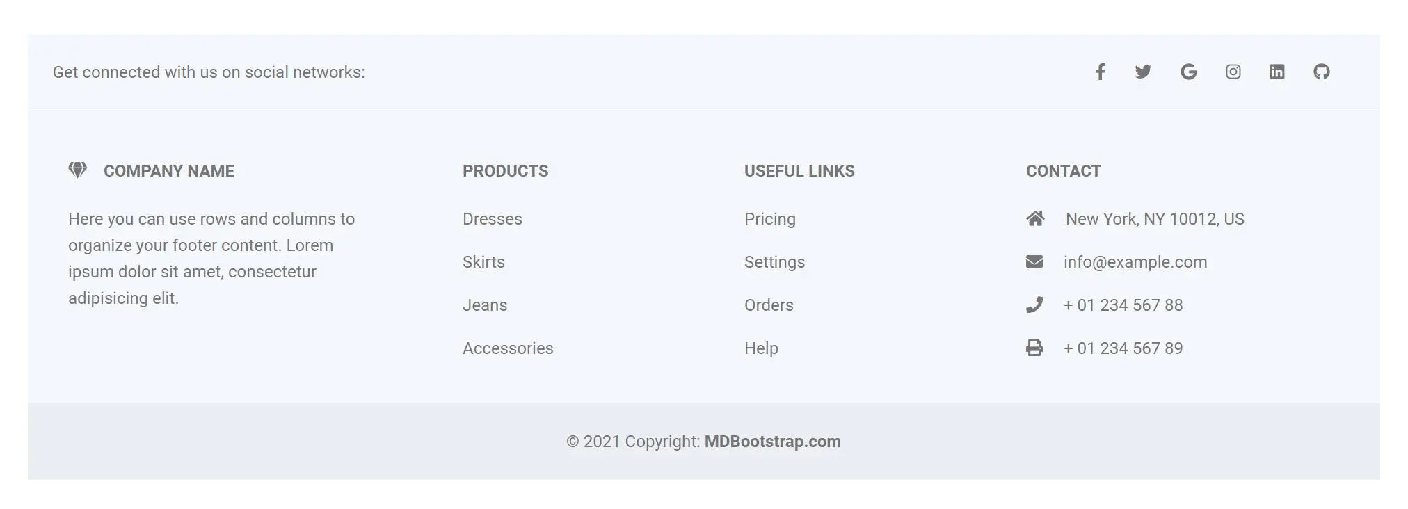 Bootstrap 5 eCommerce Footer Design Block