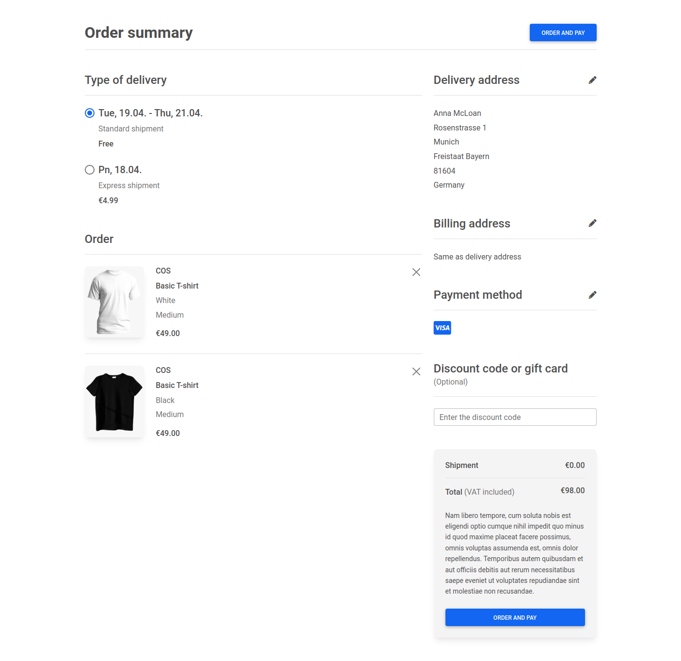 Bootstrap 5 eCommerce Wishlist