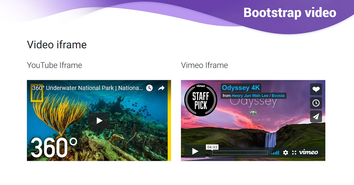 Bootstrap Video Free Examples Templates Tutorial