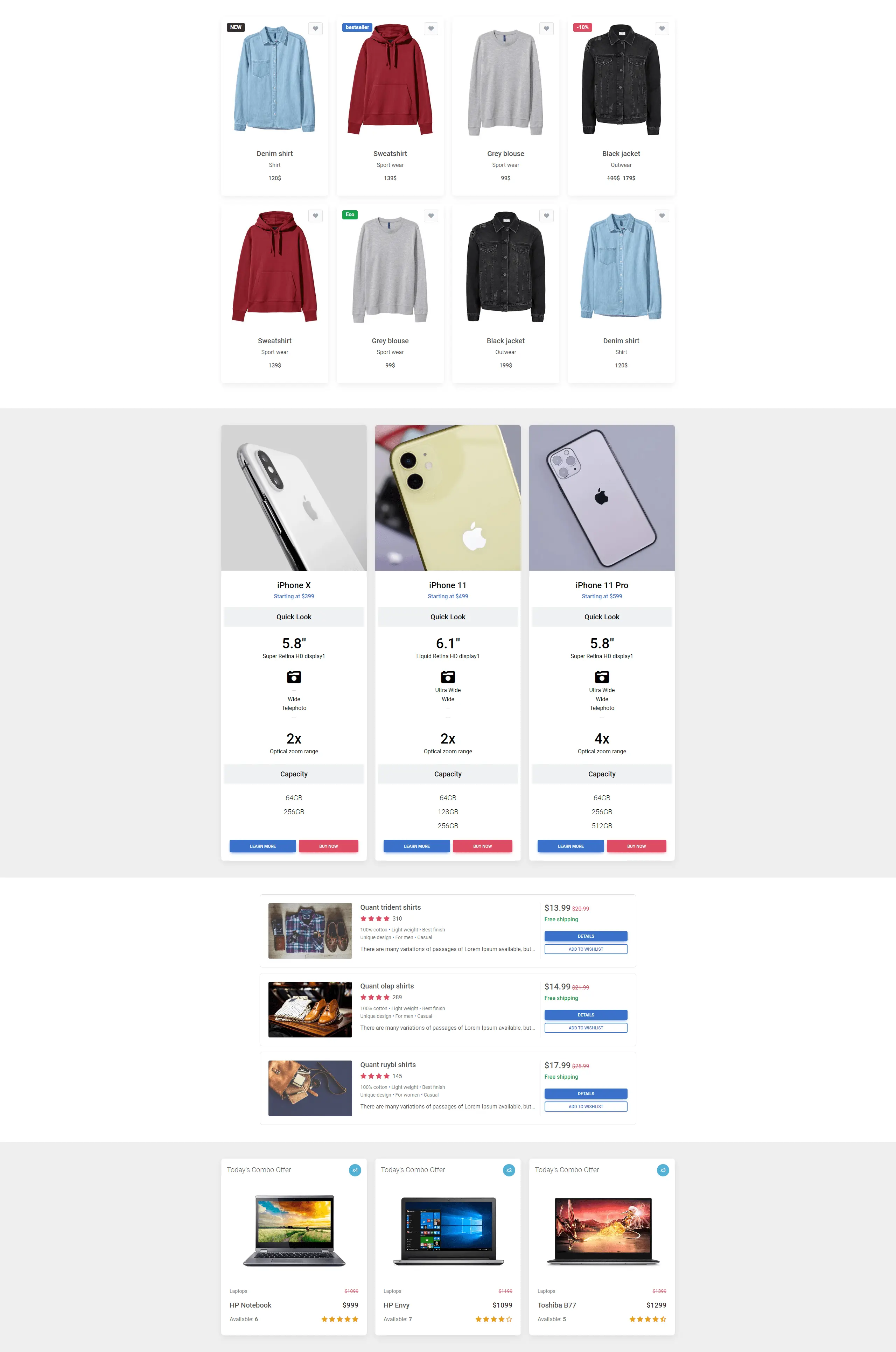 Bootstrap 5 eCommerce Product Cards