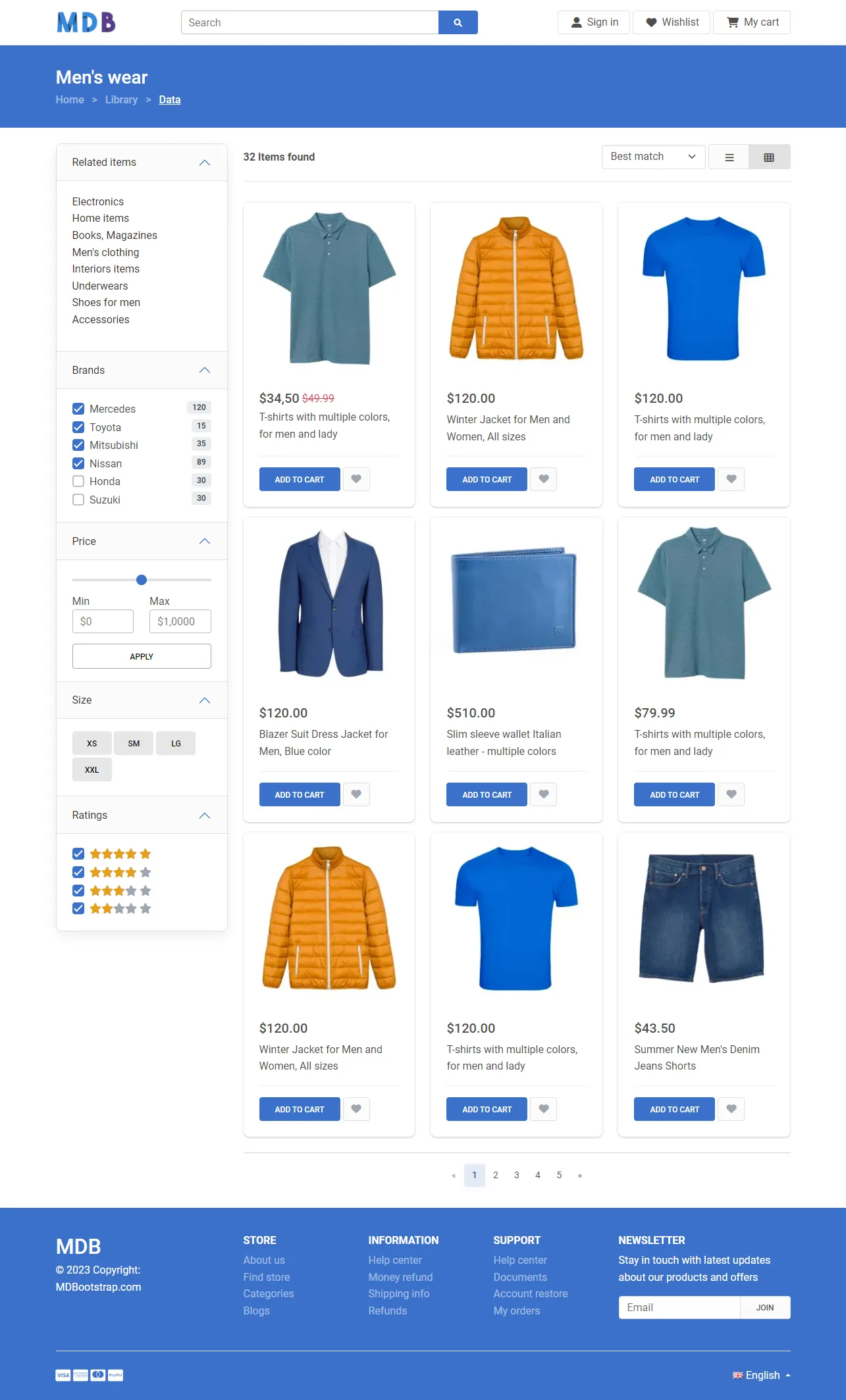 Bootstrap 5 eCommerce Products Grid