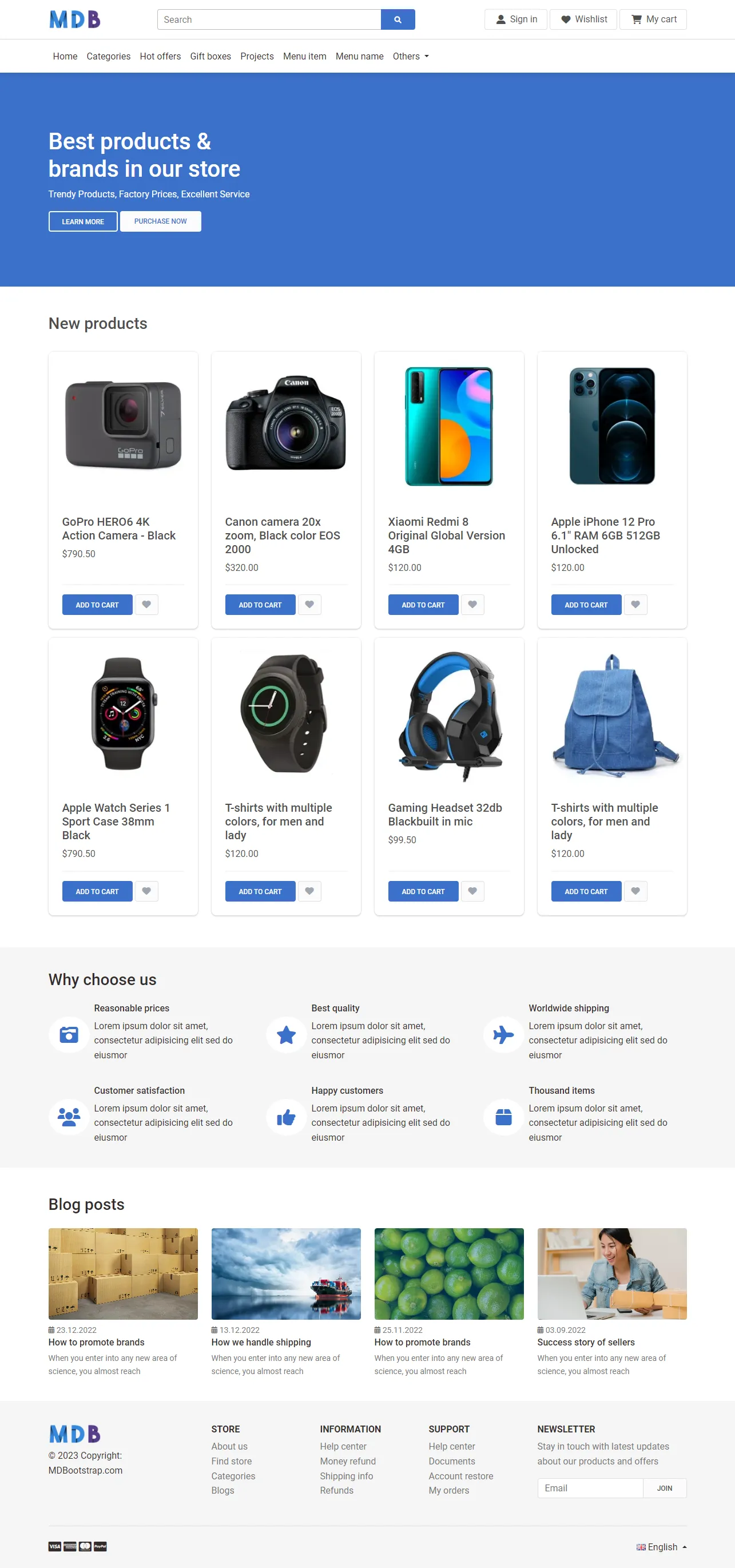 Bootstrap 5 eCommerce Store Homepage