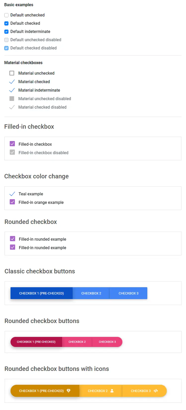 Bootstrap Checkbox css style examples - free & tutorial