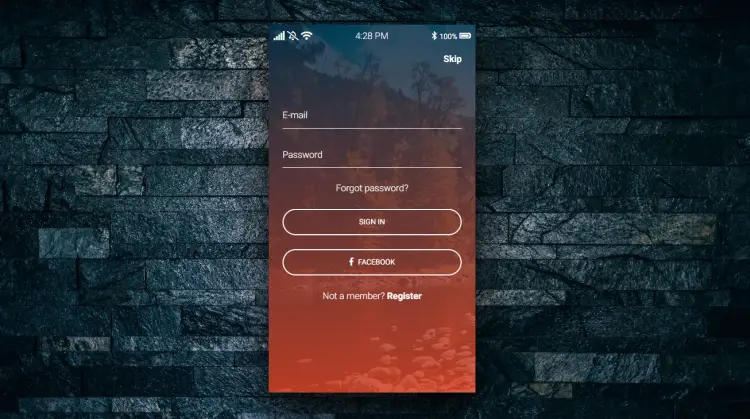 Bootstrap Mobile app design - login form with background image - free  examples & tutorial