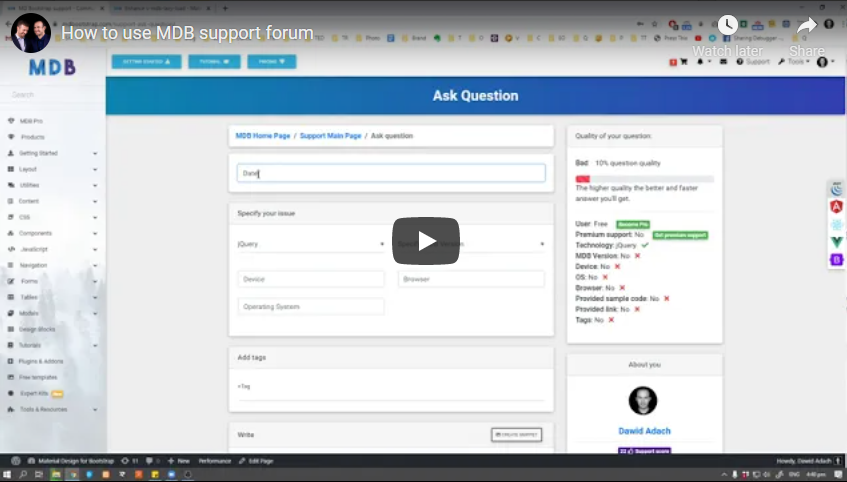 How to use premium support with MDB