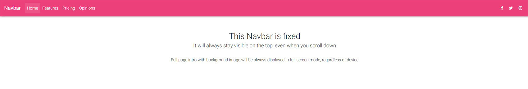 Website with a regular fixed Navbar.