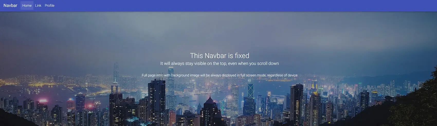 Website with a regular fixed Navbar.