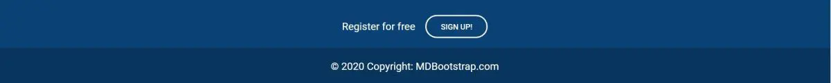 MDB 5 Footer Component with Sign Up Button