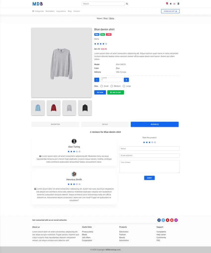 Bootstrap 5 eCommerce Product Page