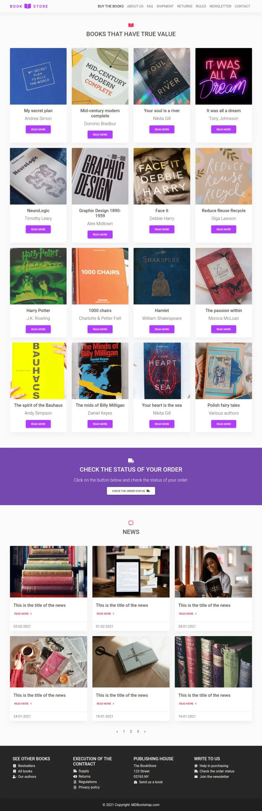 Bootstrap 5 Bookstore Landing Page