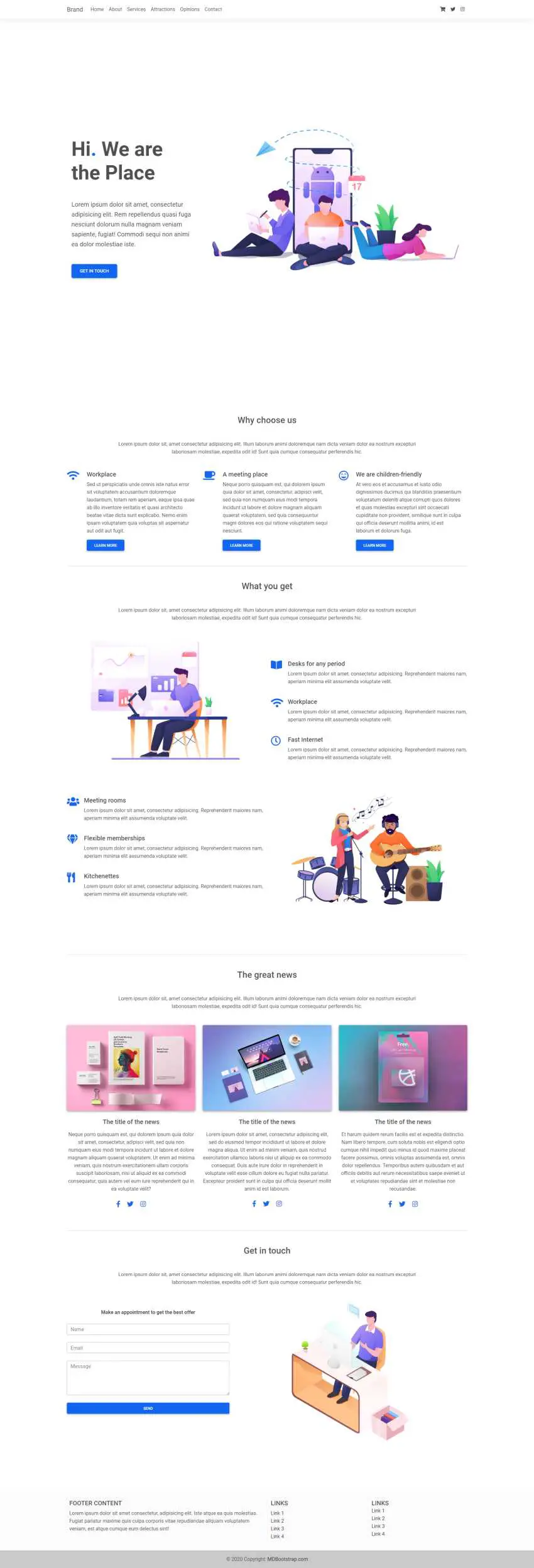 Bootstrap 5 Coworking Landing Page