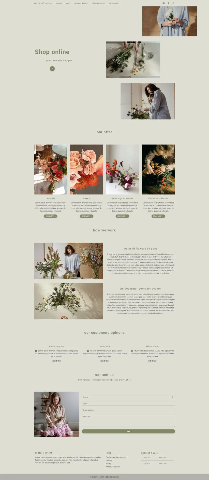 Bootstrap 5 Florist Landing Page