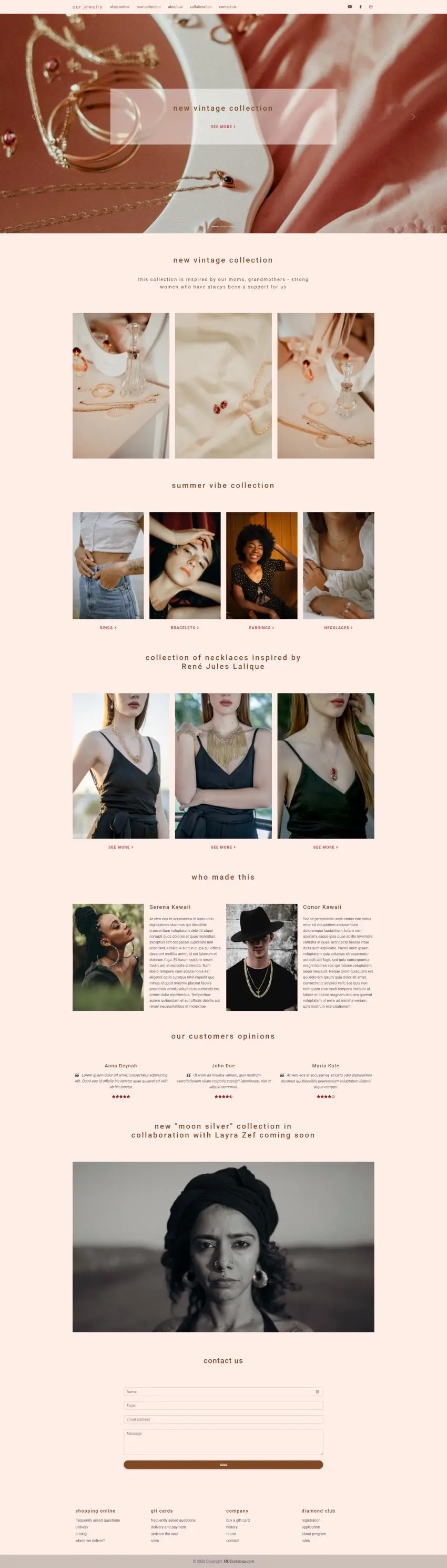 Bootstrap 5 Jewelry Creator Landing Page