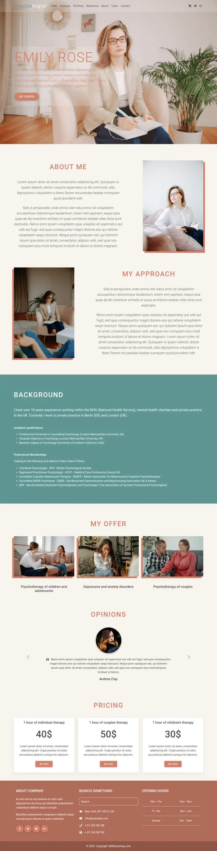 Bootstrap 5 Psychologist Landing Page