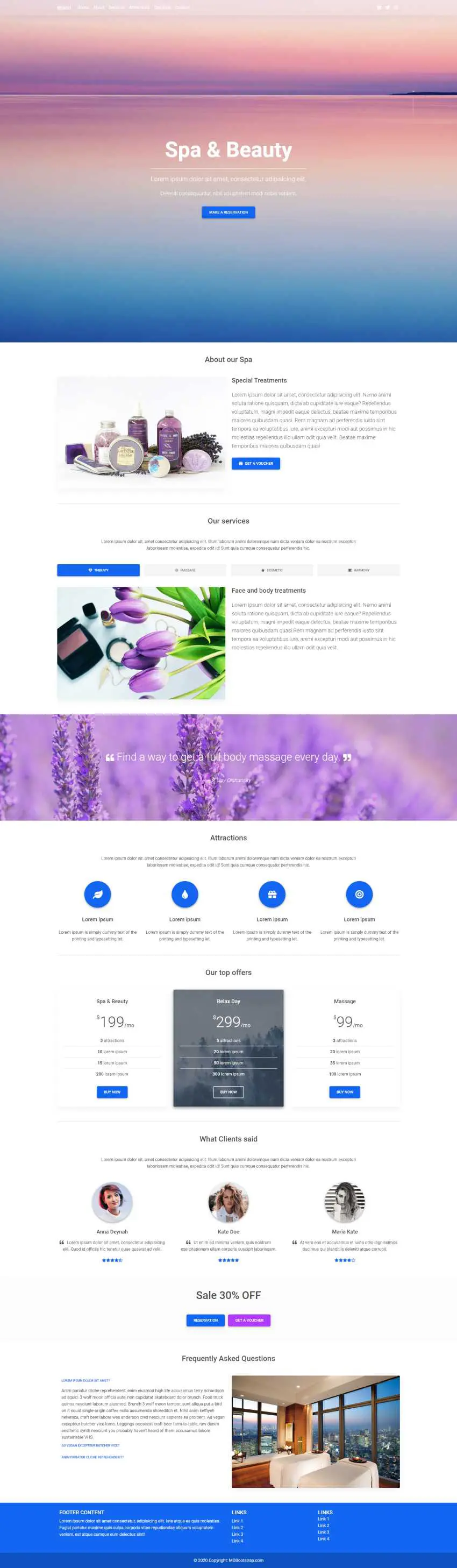Bootstrap 5 Spa Landing Page