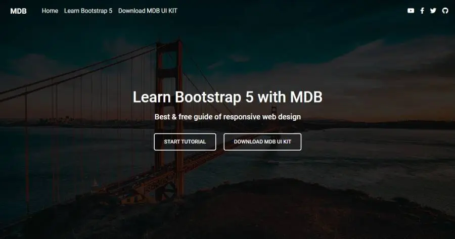 Bootstrap 5 full cover image template