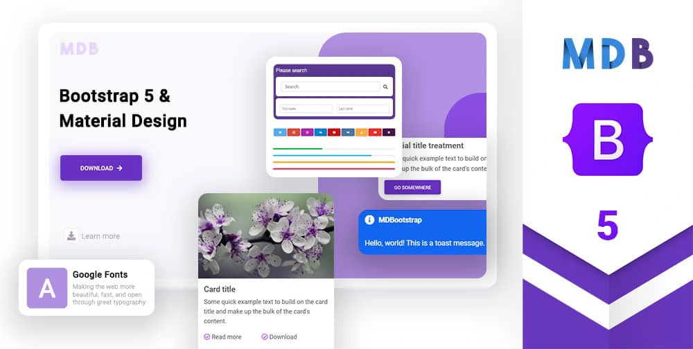 MDB 5 - Bootstrap 5 & Material Design 2.0