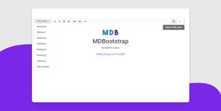 MDB 5 - Bootstrap 5 & Material Design 2.0 WYSIWYG Editor Plugin