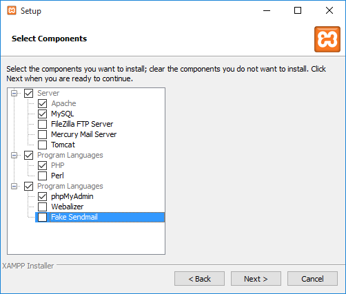 Windows XAMPP installer