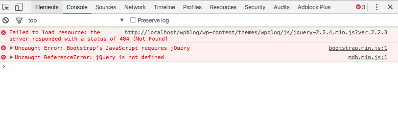 Console error