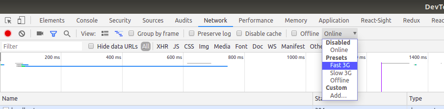 Throttling settings