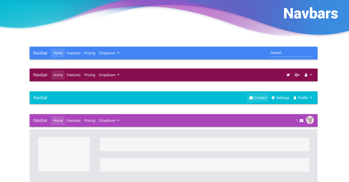 Angular Navbar Bootstrap 4 & Material Design. Examples & tutorial