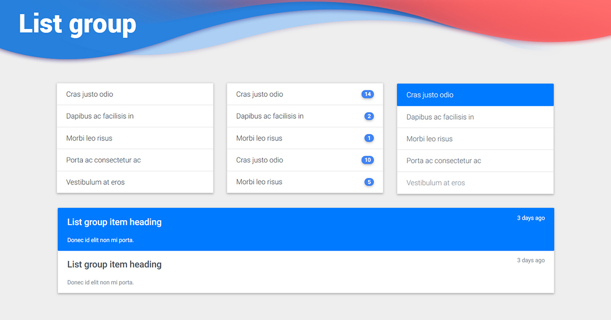 Bootstrap 4 List Group Examples Tutorial 