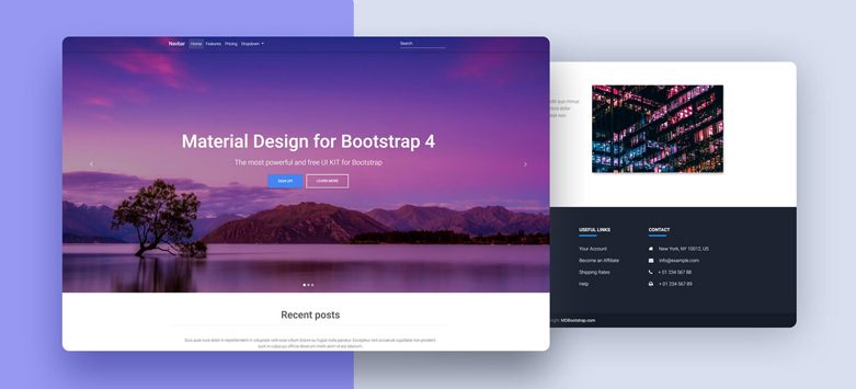 Full Page Image Carousel - Material Design for Bootstrap