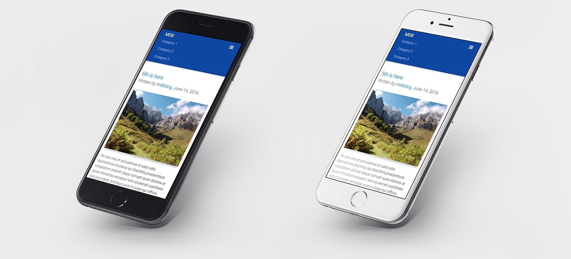 MDB website displayed on iPhones