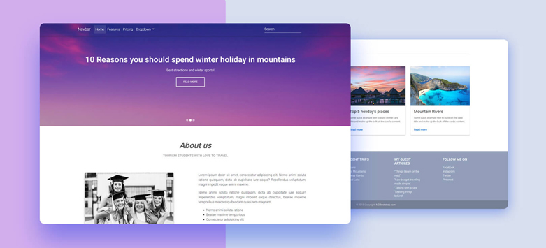 Half Carousel Template - Material Design for Bootstrap