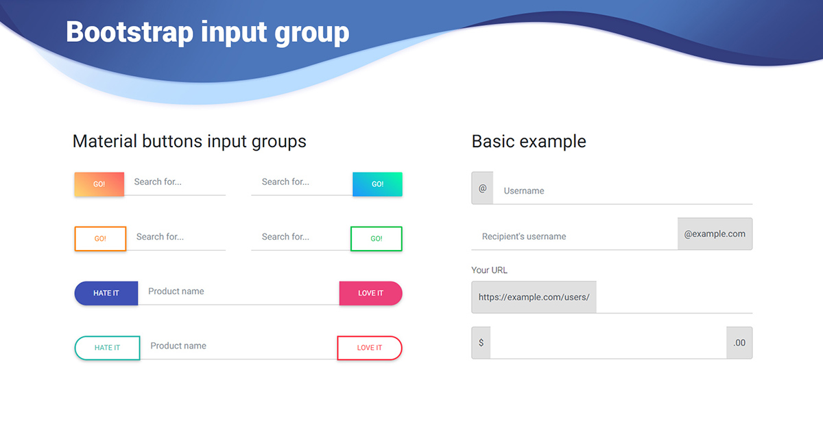 Bootstrap 4 Input Group - Material Design for Bootstrap