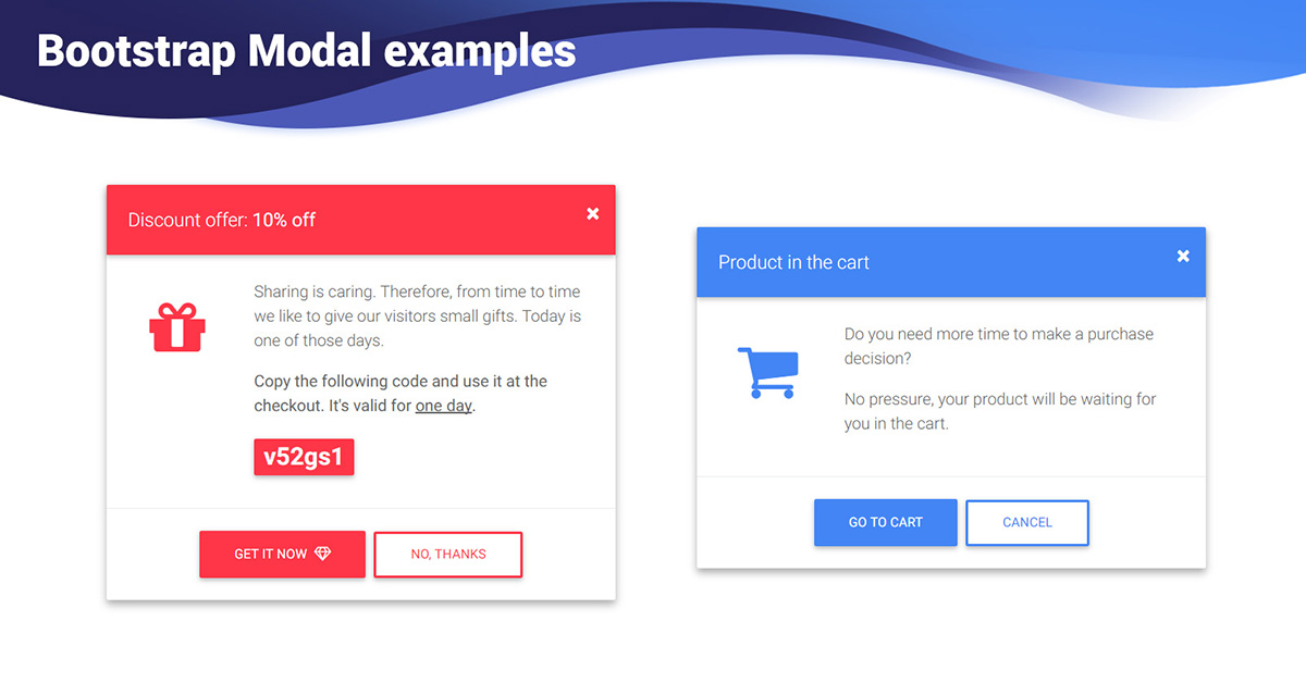 fragment mulighed Forbyde Bootstrap 4 Modal examples & templates - Material Design for Bootstrap